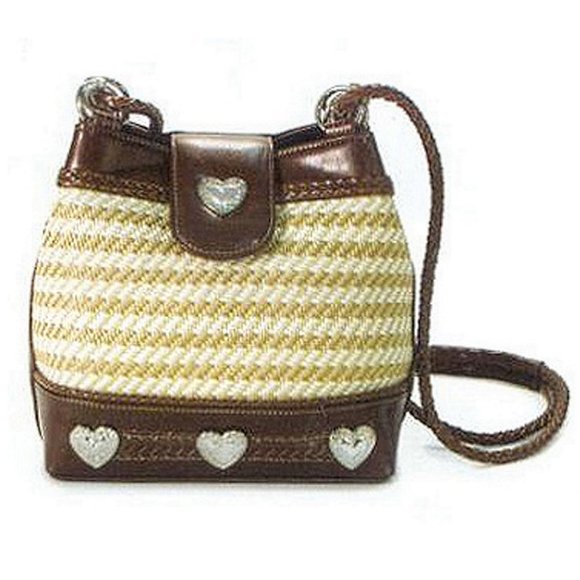 Fashion | Handbag Straw and Faux Leather Purse - Picture 1 of 1